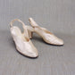 1930s White Silk Slingbacks by Dolcis UK 4.5