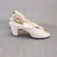 1930s White Silk Slingbacks by Dolcis UK 4.5