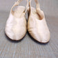 1930s White Silk Slingbacks by Dolcis UK 4.5