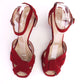 Dolcis 1940s Red Suede Platform Sandals UK 5