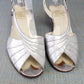 Dolcis 1950s Low Heel Silver Sandals UK 6