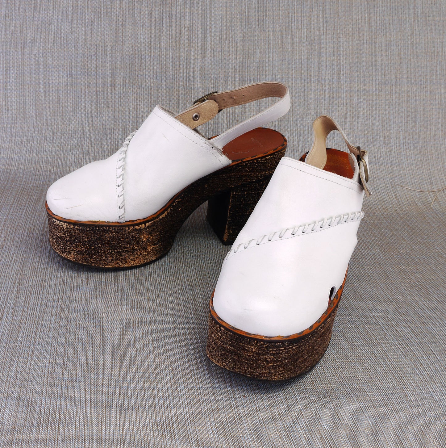 Huge 1970s White Platforms Slingbacks by Dolcis UK 5