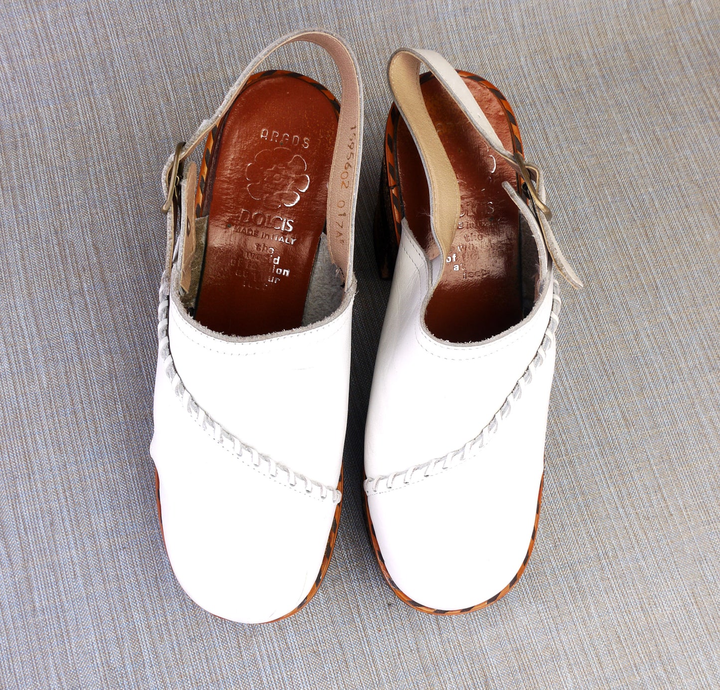 Huge 1970s White Platforms Slingbacks by Dolcis UK 5