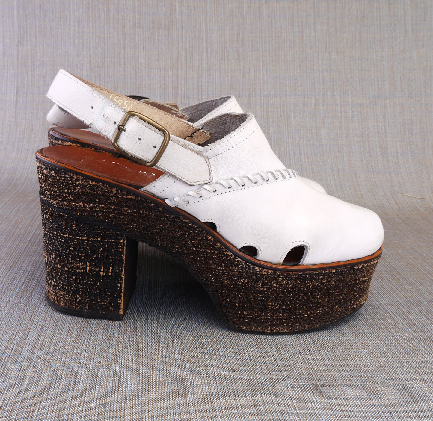 Huge 1970s White Platforms Slingbacks by Dolcis UK 5