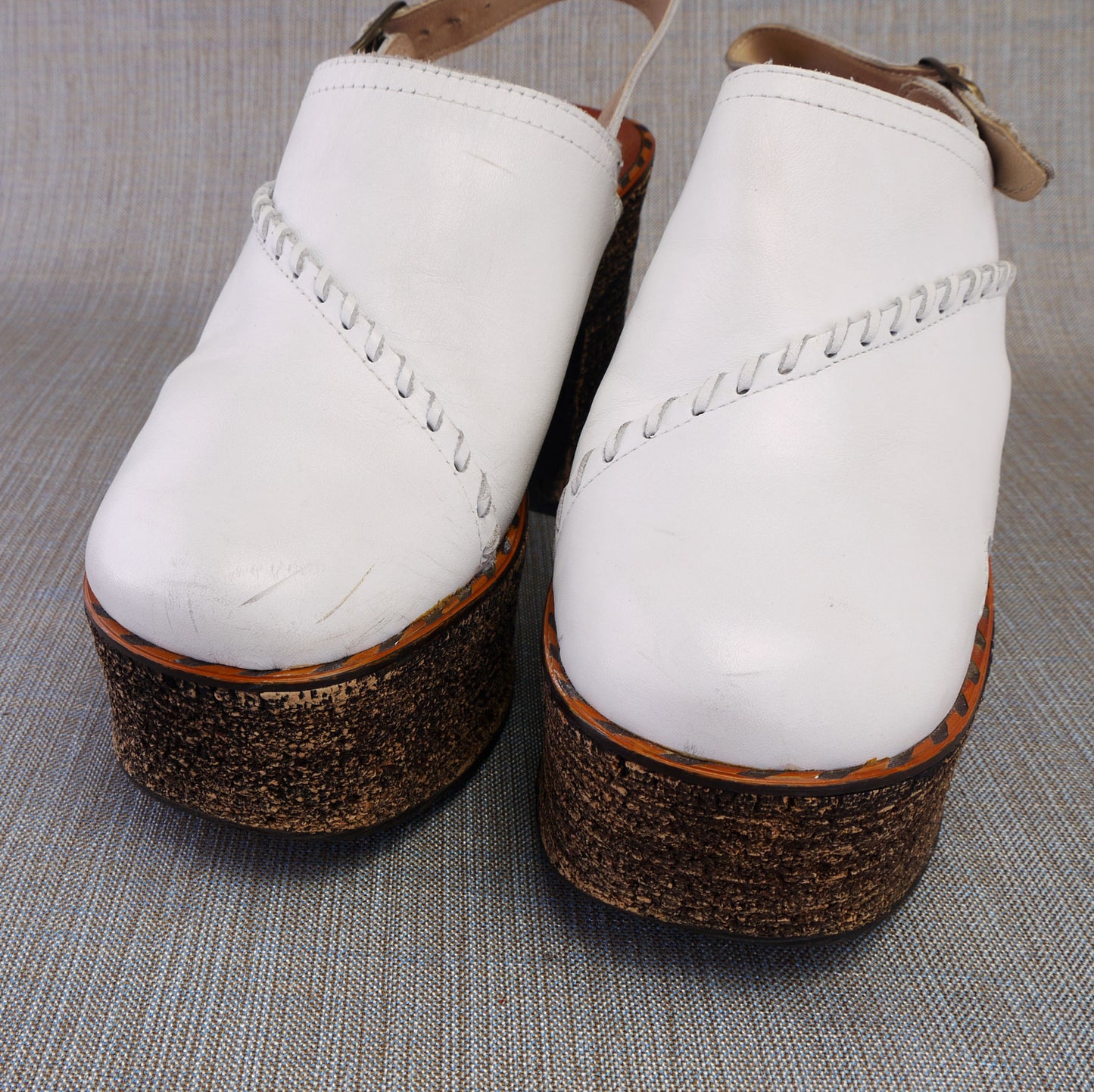 Huge 1970s White Platforms Slingbacks by Dolcis UK 5