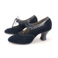 1920s Unworn Navy Suede Bar Shoes by Dryad UK 3