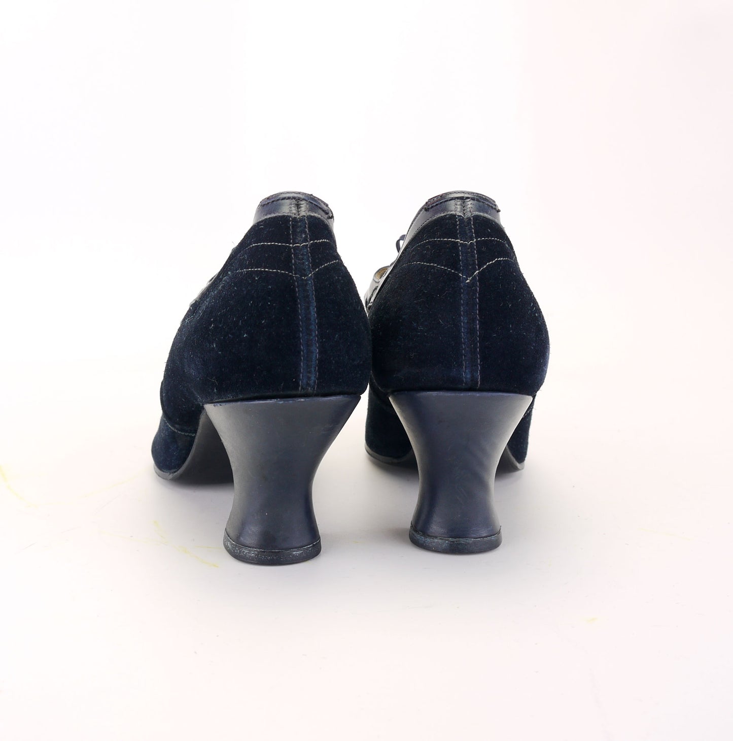 1920s Unworn Navy Suede Bar Shoes by Dryad UK 3
