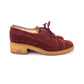 1970s Dolcis Wine Suede Crepe Sole Derbies UK 5