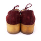 1970s Dolcis Wine Suede Crepe Sole Derbies UK 5
