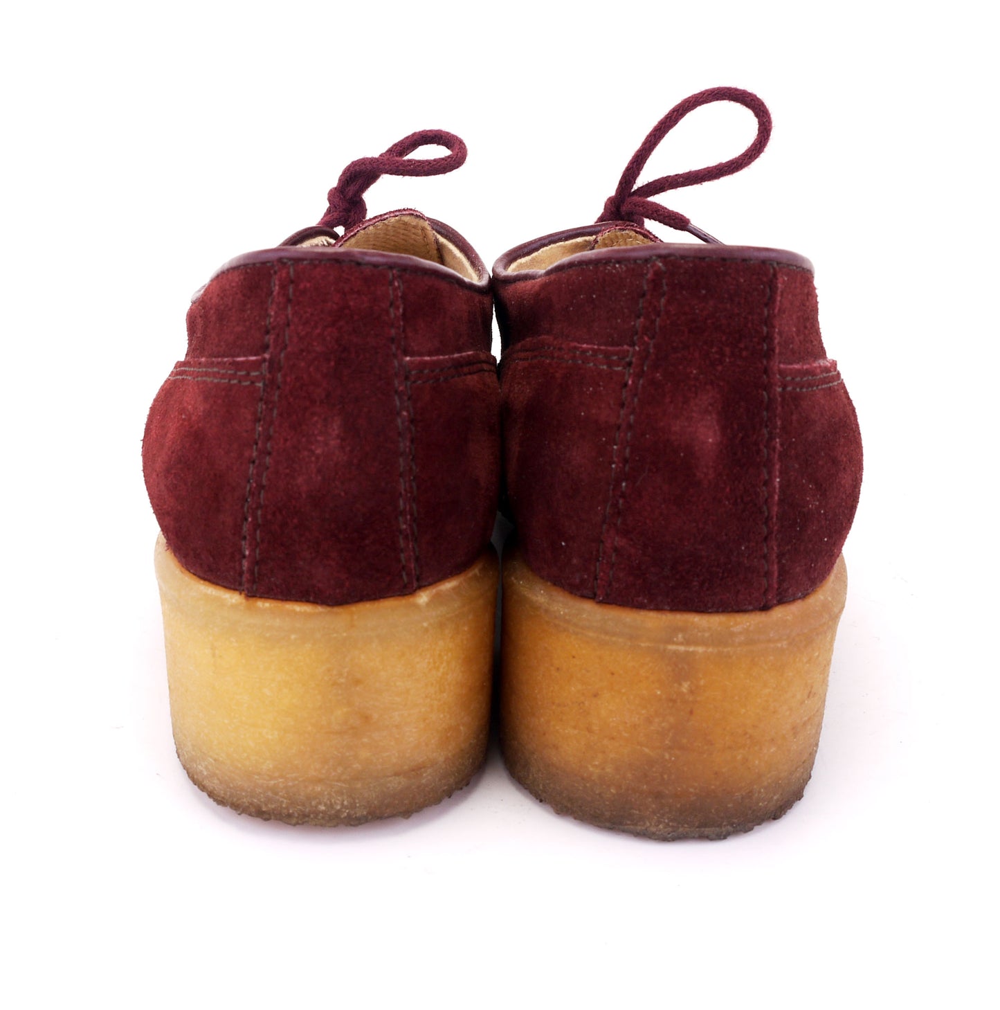 1970s Dolcis Wine Suede Crepe Sole Derbies UK 5