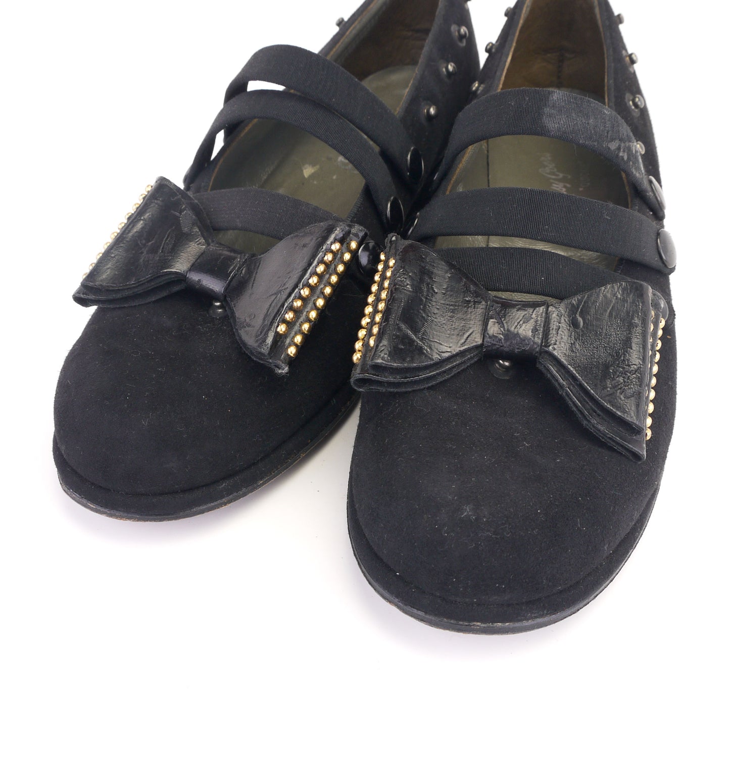 1940s Black Wedge Easy Goers with Multi Straps UK 4.5