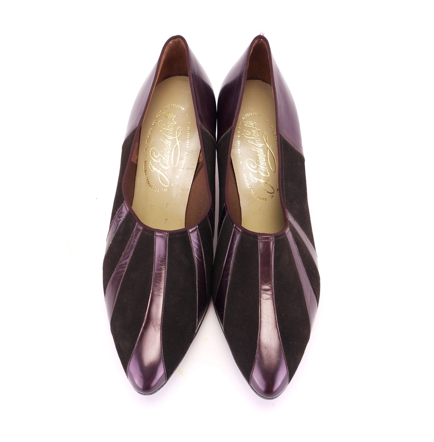 1950s Brown & Bronze Wide Fit Pumps by Edwards UK 6