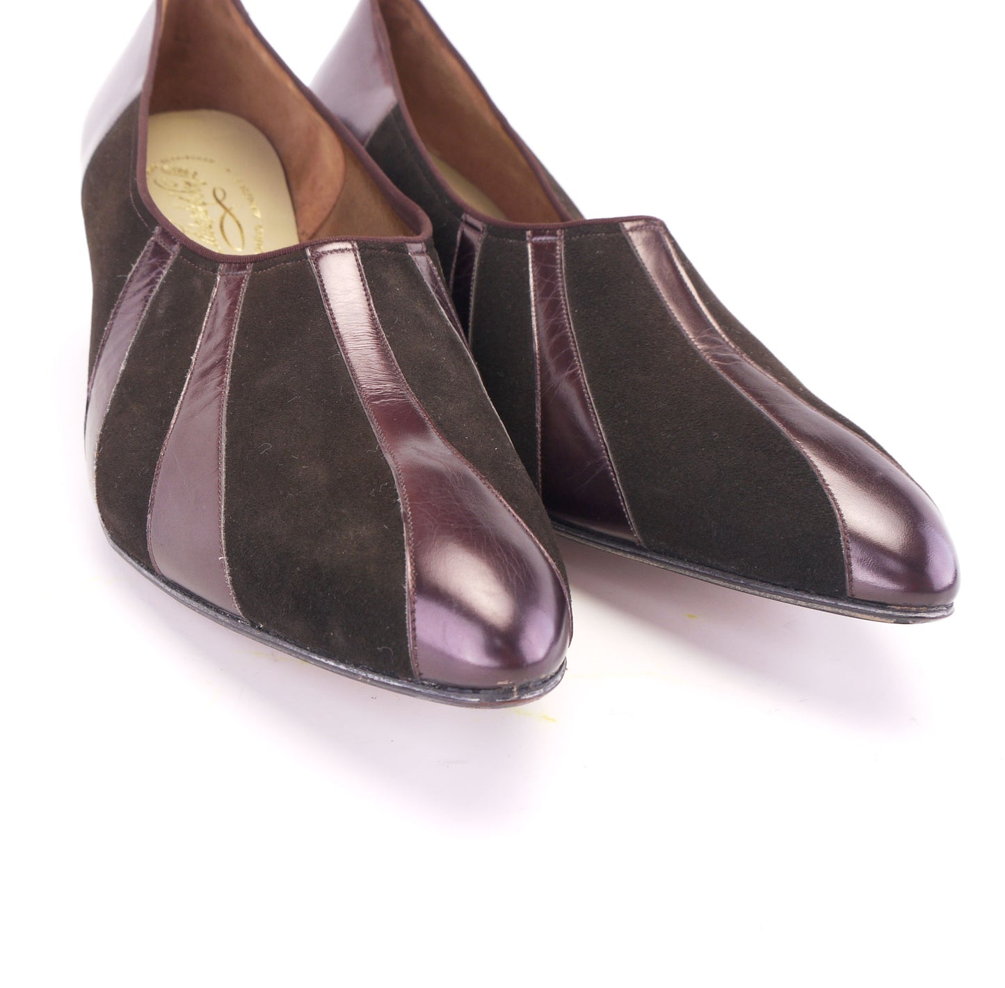 1950s Brown & Bronze Wide Fit Pumps by Edwards UK 6