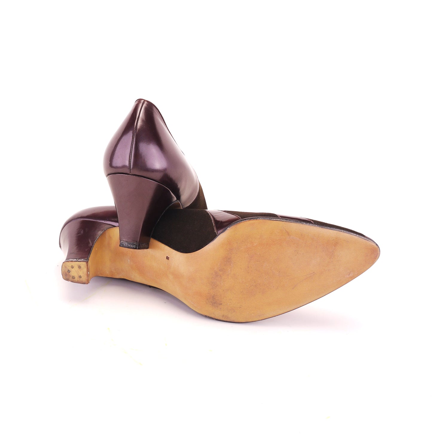 1950s Brown & Bronze Wide Fit Pumps by Edwards UK 6