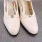 Edwardian 1910s White Kid Bar Shoes UK 5-5.5