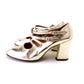 Elliott Late 1960s Gold Strappy Pumps UK 5