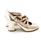 Elliott Late 1960s Gold Strappy Pumps UK 5