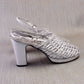 1970s Unworn Silver Caged Platform Slingbacks by Elliott UK 6