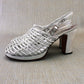 1970s Unworn Silver Caged Platform Slingbacks by Elliott UK 6