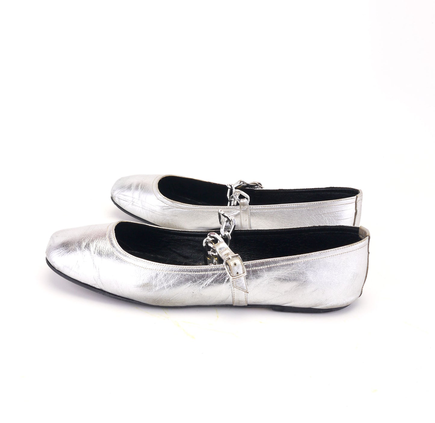 1960s Silver Ballet Flats by Elliott UK 4