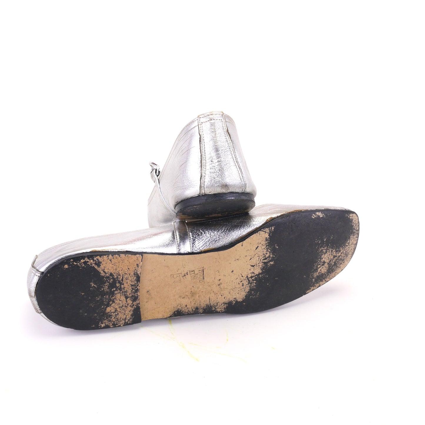 1960s Silver Ballet Flats by Elliott UK 4