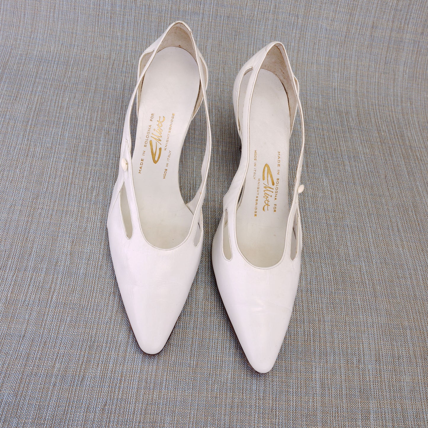 1960s Unworn Italian White Stilettos by Elliott UK 5.5