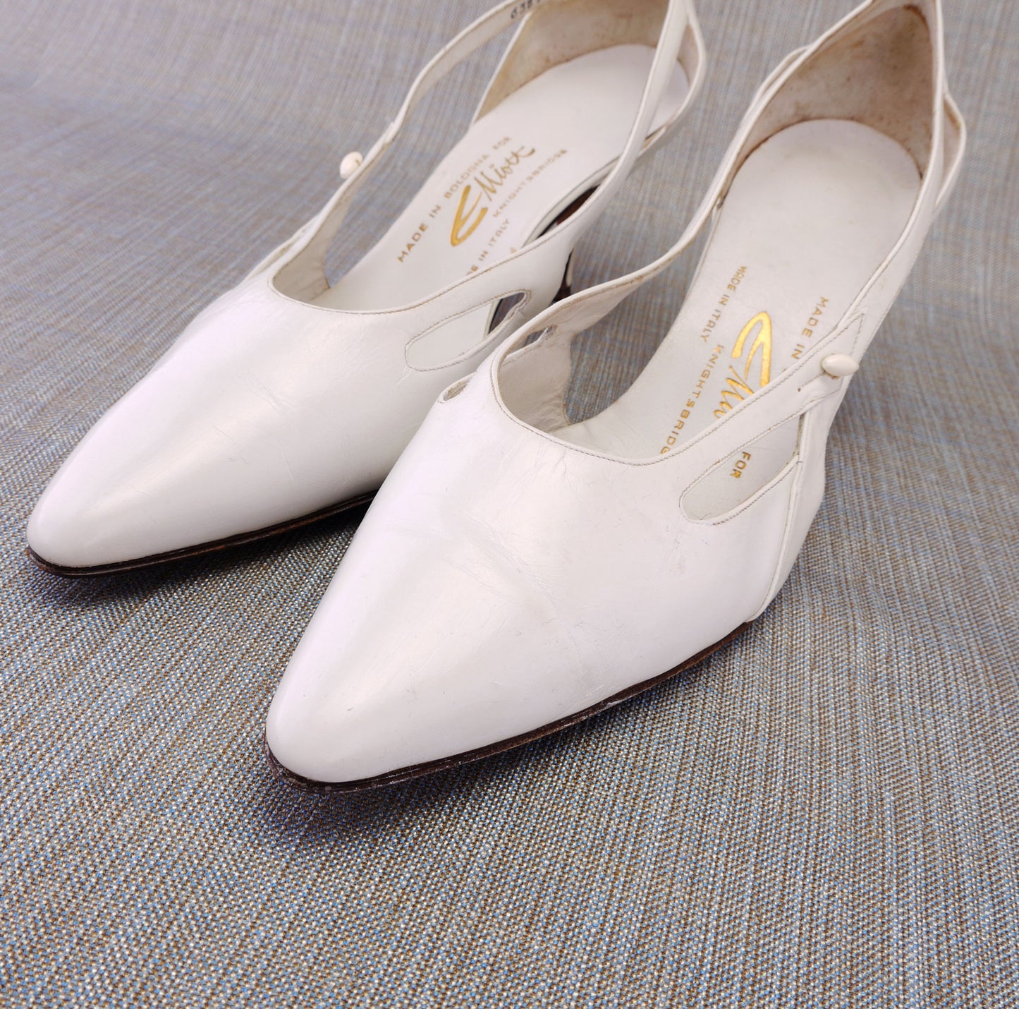 1960s Unworn Italian White Stilettos by Elliott UK 5.5