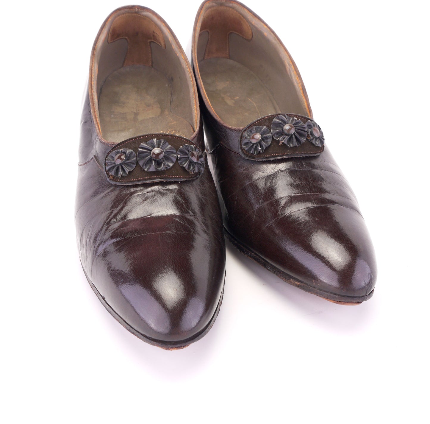 1920s Brown Pumps with Flower Trim by Englands UK 5.5