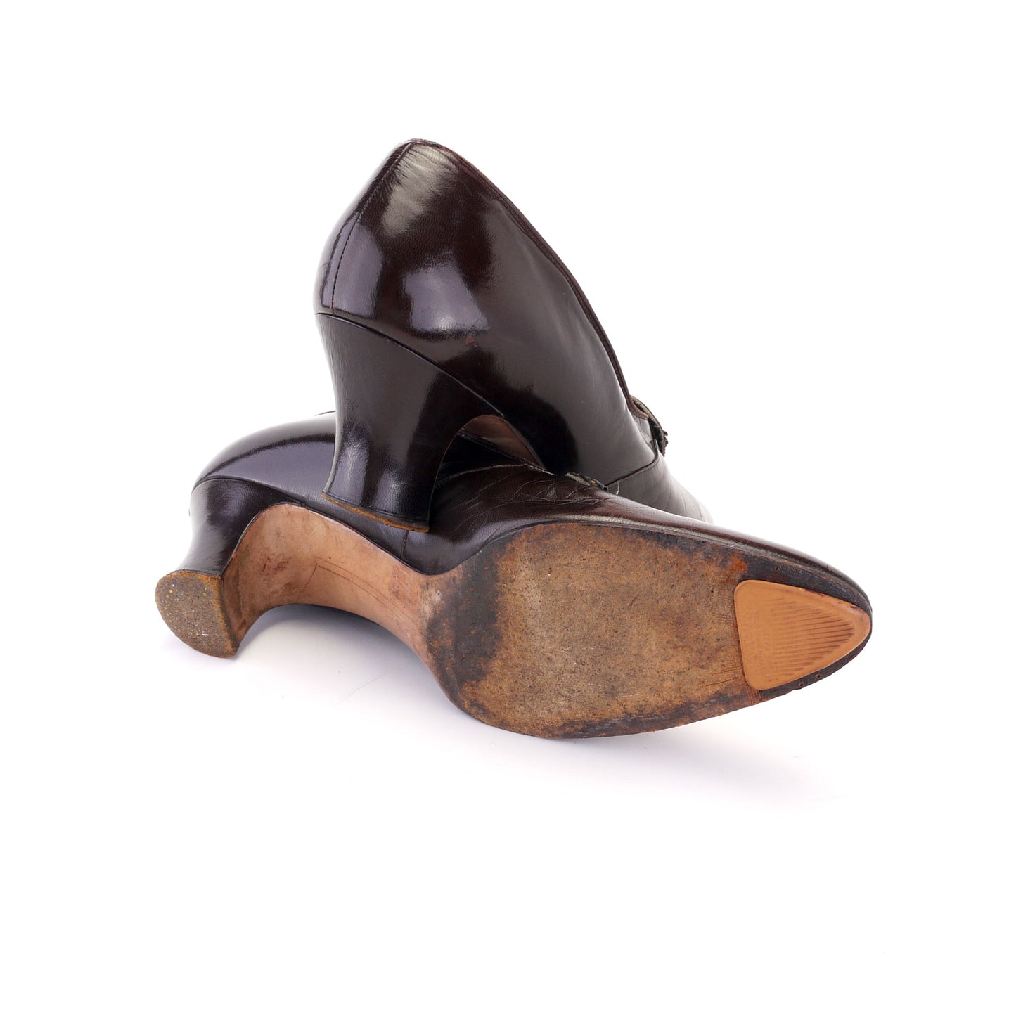 1920s Brown Pumps with Flower Trim by Englands UK 5.5