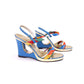 1970s Enzo of Roma Cutout Wedge Sandals UK 7