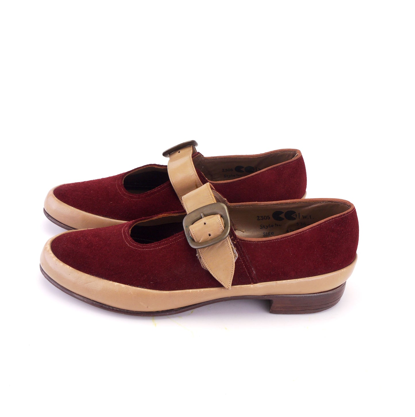 1940s Red & Caramel CC41 Flats by Equity UK 4