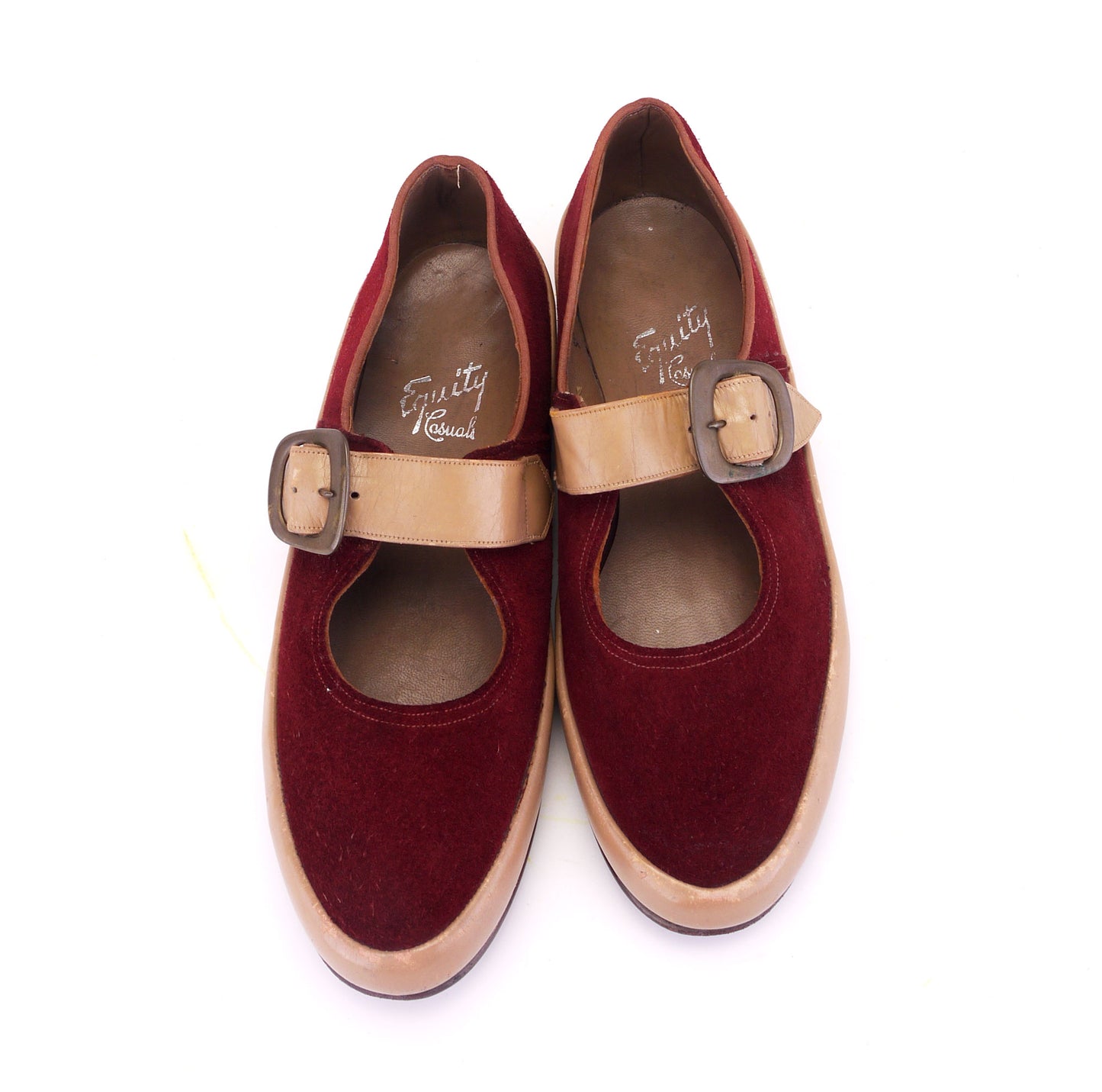 1940s Red & Caramel CC41 Flats by Equity UK 4