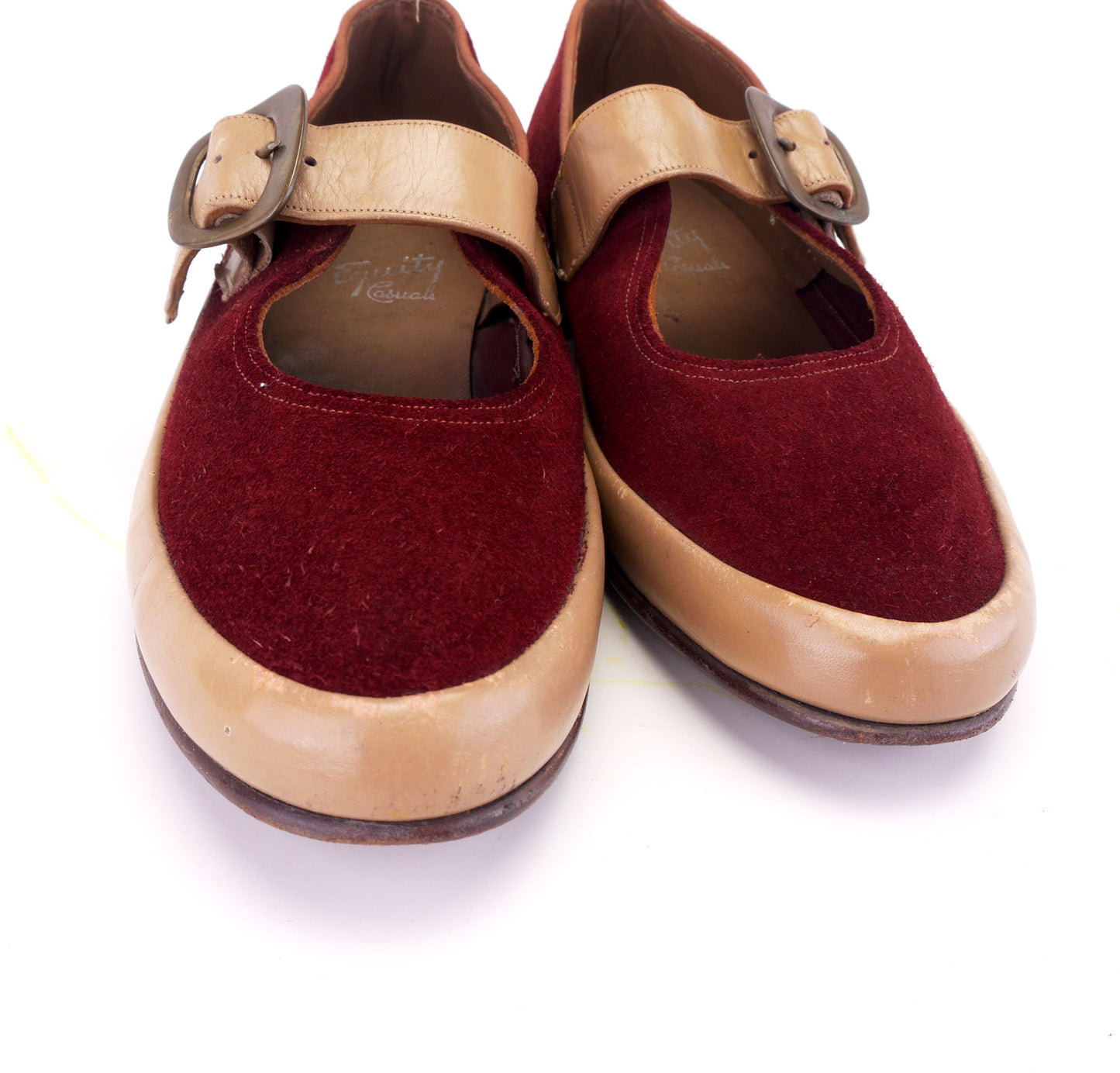 1940s Red & Caramel CC41 Flats by Equity UK 4