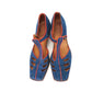 1930s European Blue Suede T Bars UK 5