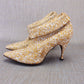 David Evins Deadstock Gold Lurex Ankle Boots UK 3