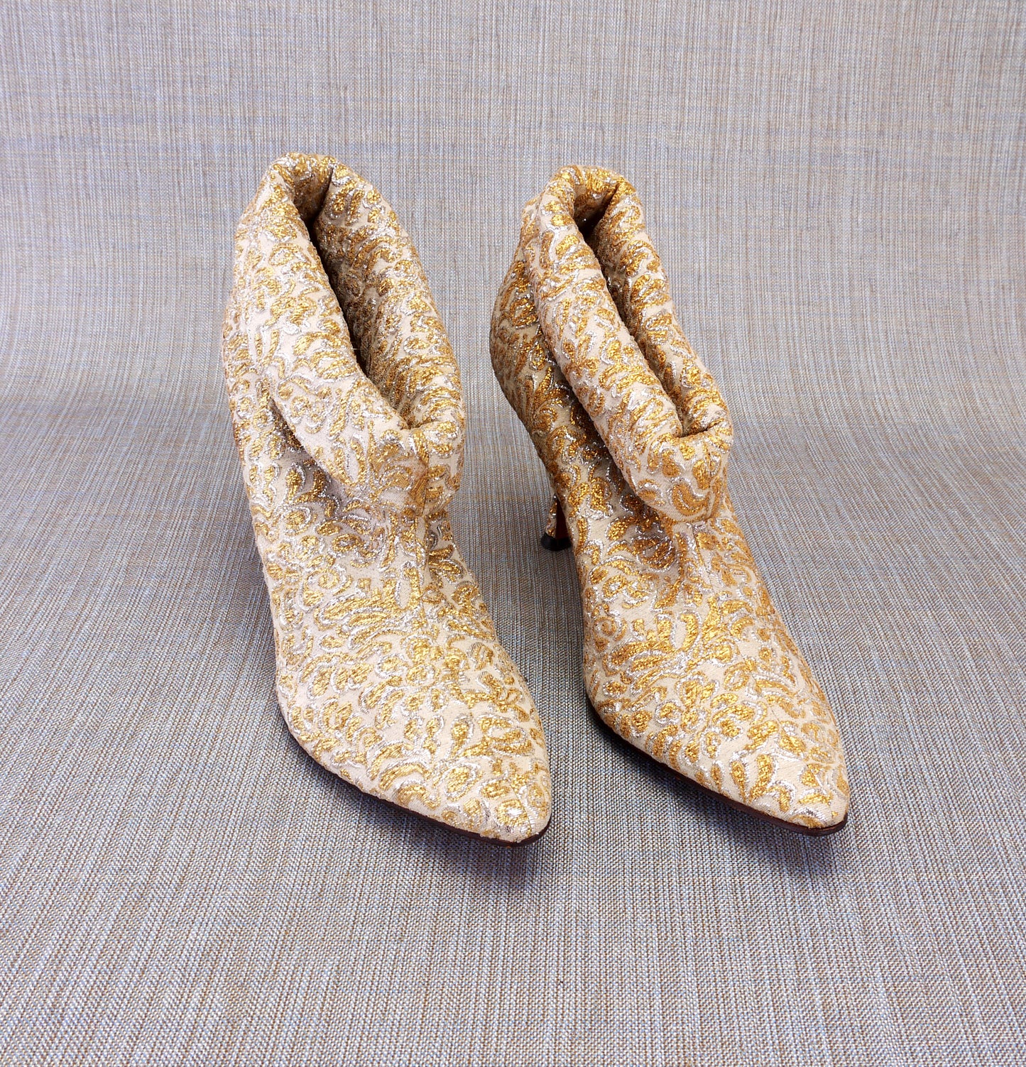 David Evins Deadstock Gold Lurex Ankle Boots UK 3