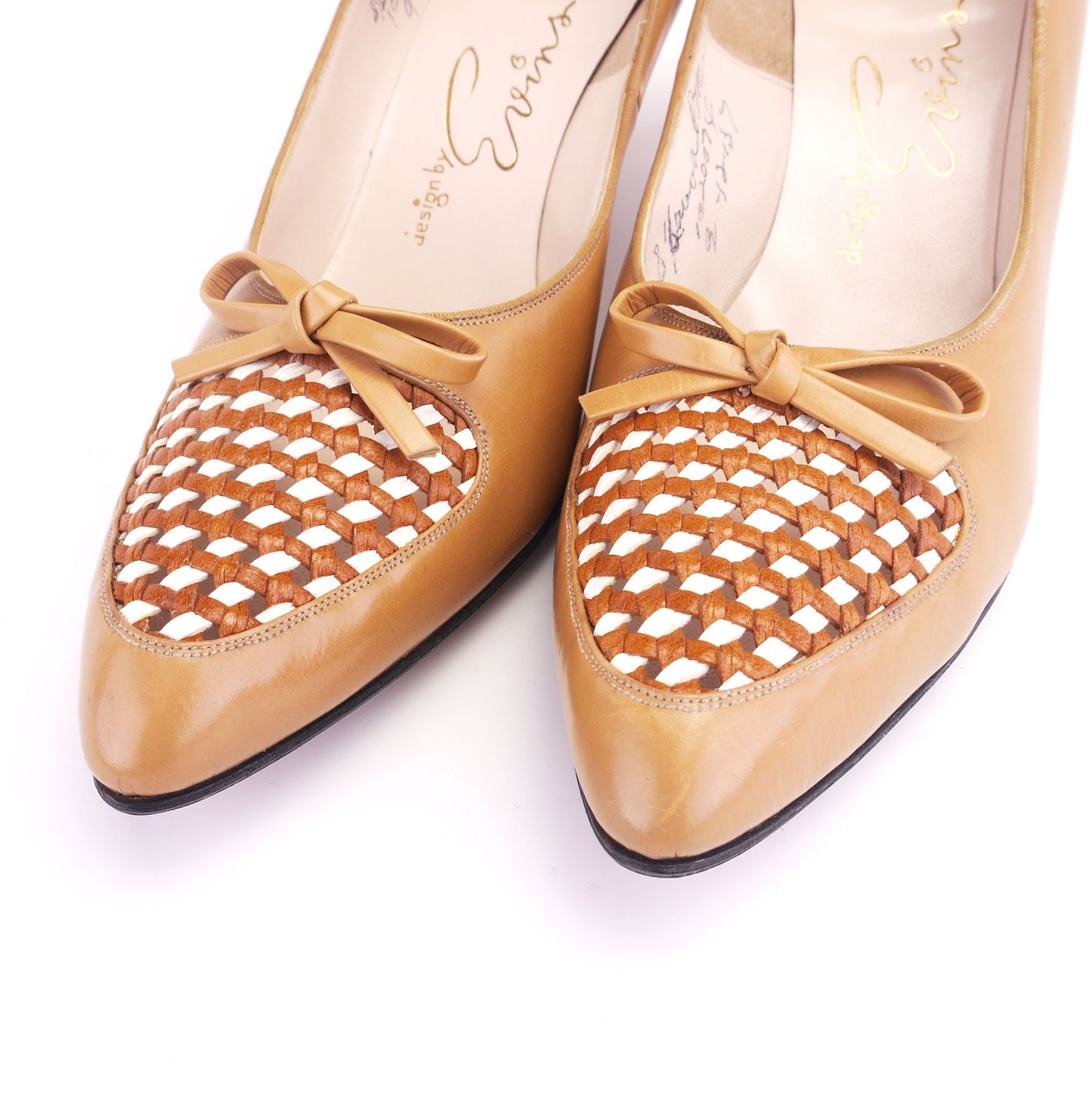 1960s Unworn Evins Tan Stiletto Pumps UK 6