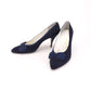 1950s Ferragamo Damina Navy Stilettos UK 5
