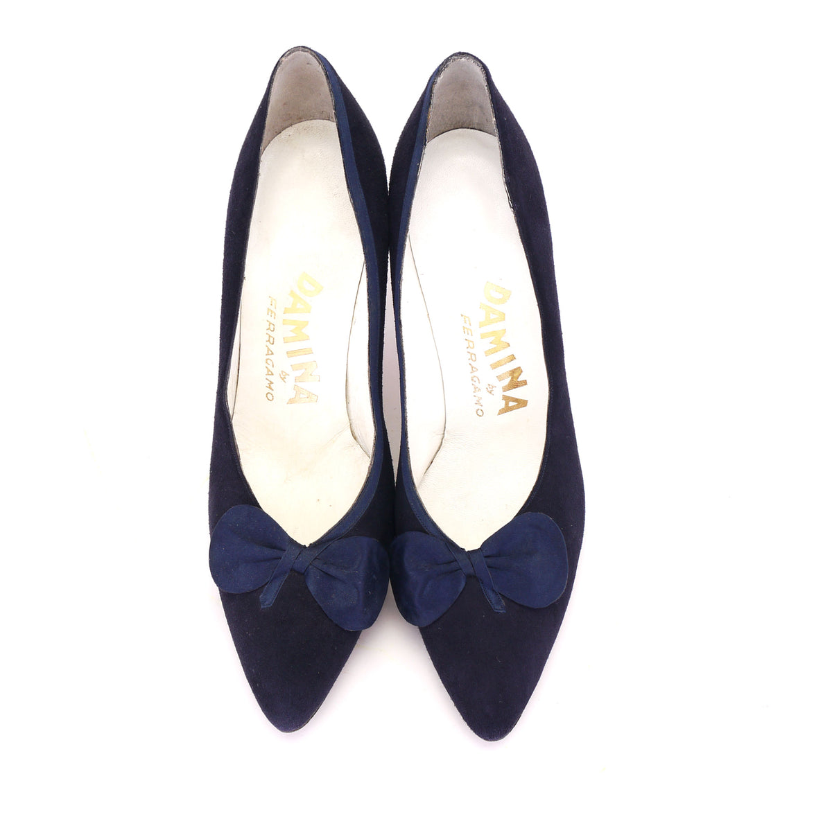 1950s Ferragamo Damina Navy Stilettos UK 5