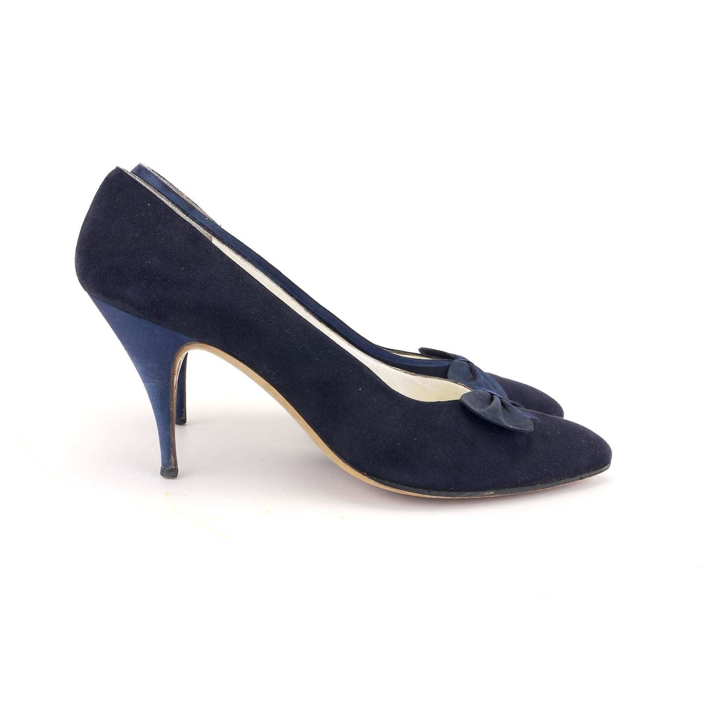 1950s Ferragamo Damina Navy Stilettos UK 5