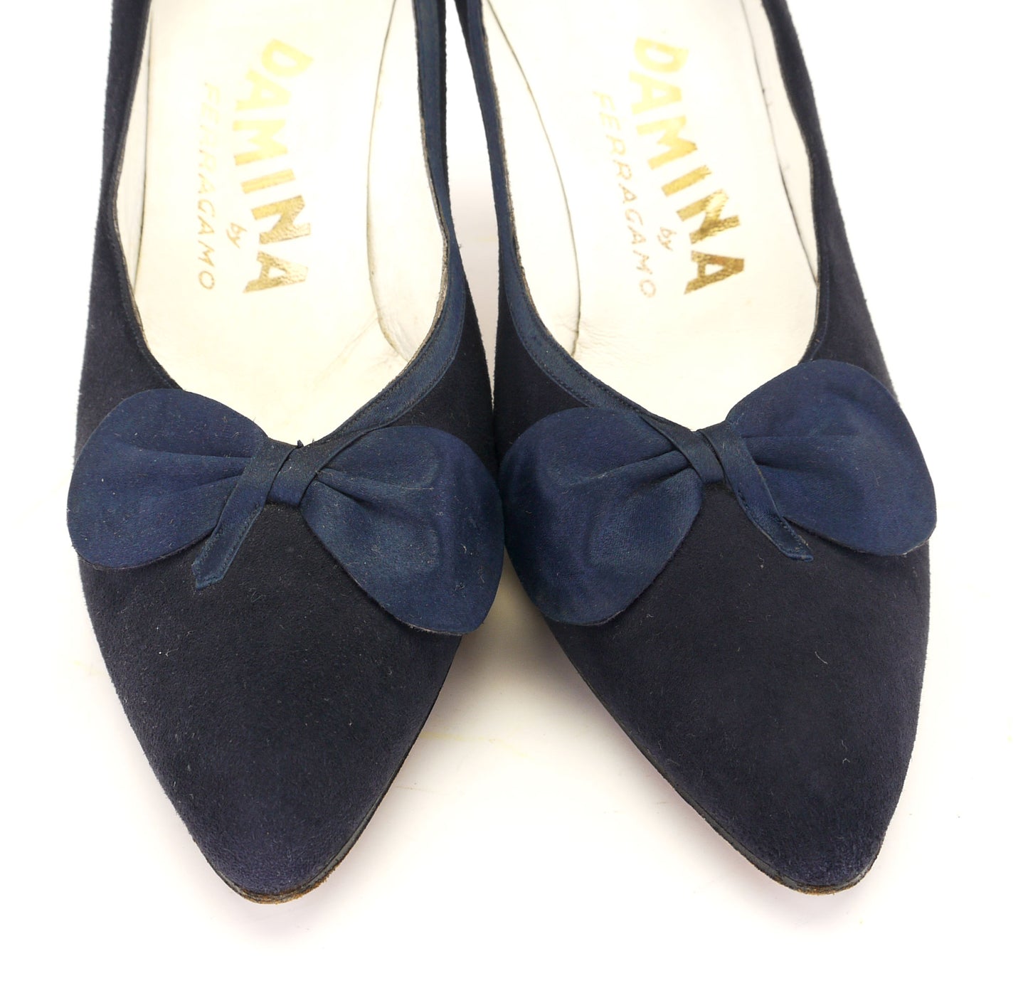 1950s Ferragamo Damina Navy Stilettos UK 5
