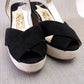 Ferragamo Limited Edition 1940 B&W Wedge Sandals UK 7.5