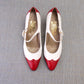 Ferragamo 1980s Red & White Spectators UK 4.5