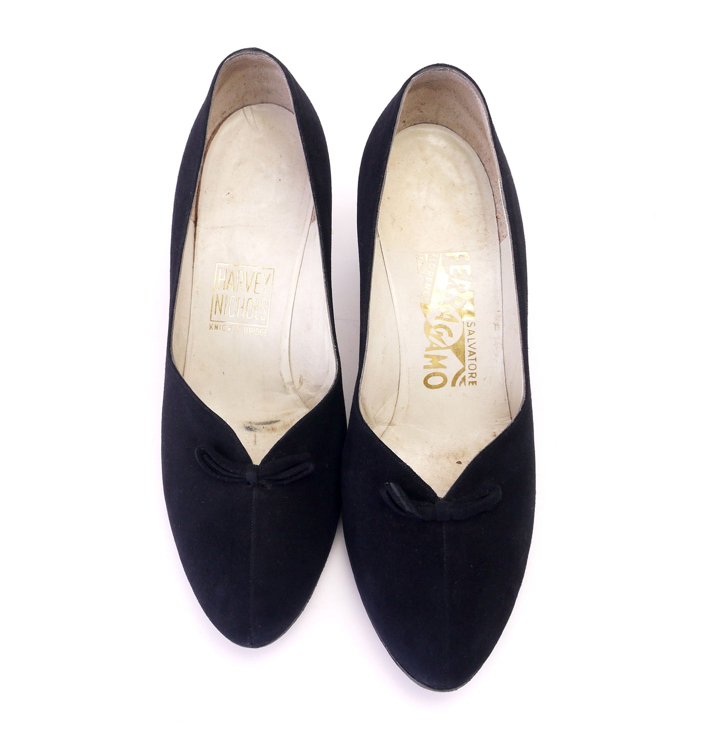 1950s Black Suede Ferragamo Pumps UK 4