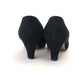 1950s Black Suede Ferragamo Pumps UK 4