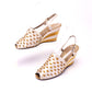 1940s Ferragamo Off White & Gold Wedges for Saks UK 3