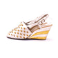 1940s Ferragamo Off White & Gold Wedges for Saks UK 3