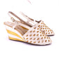 1940s Ferragamo Off White & Gold Wedges for Saks UK 3
