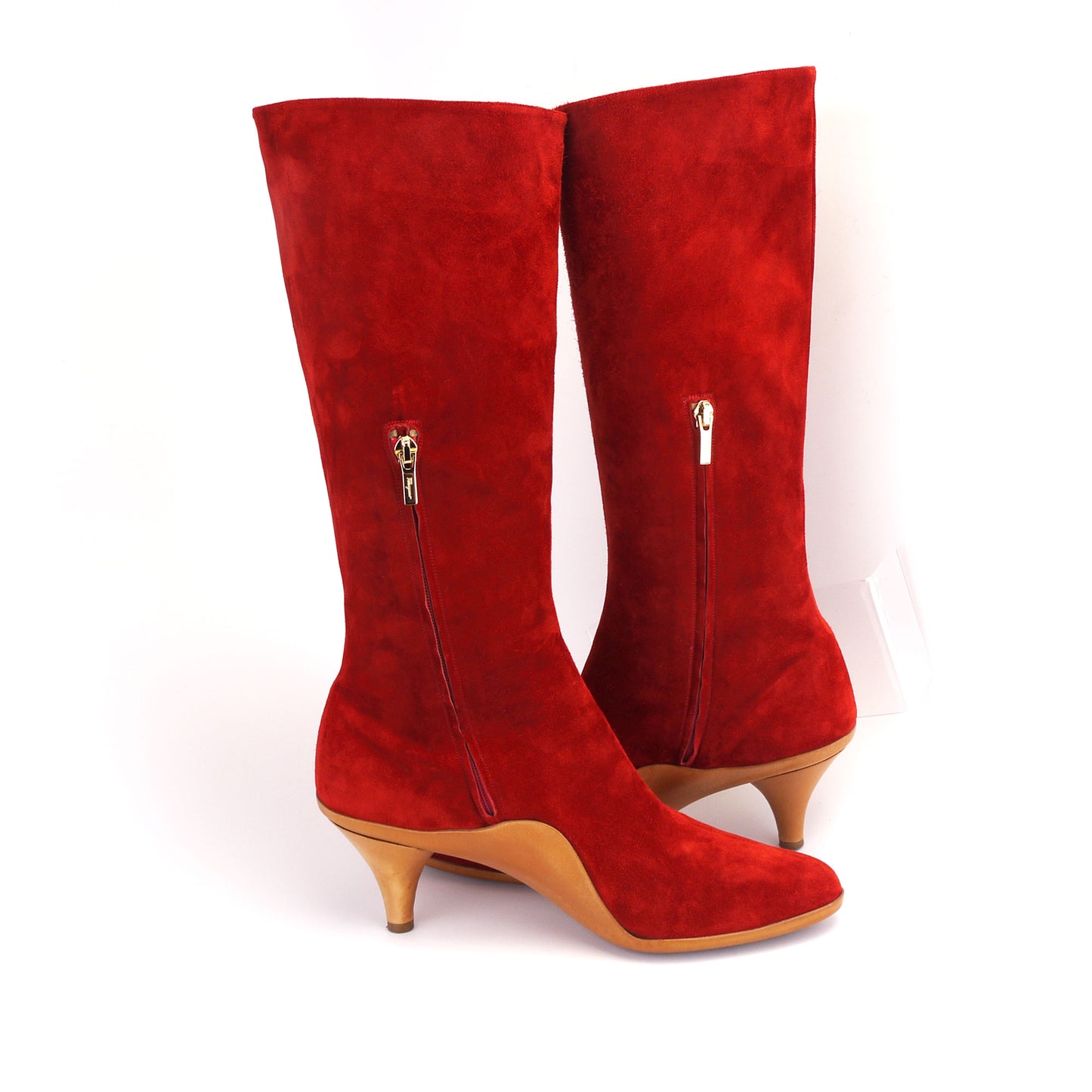 Ferragamo Limited Edition 1960 Red Suede Boots UK 6