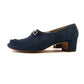 1960s Ferragamo Navy Horn Toe Pumps UK 4.5